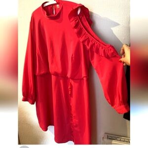 Asos hot pink long tunic open sleeve 18
